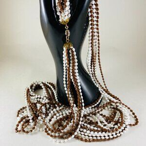 Amazing vintage Hong Kong 1960's multi strand sparkle plastic bead necklace